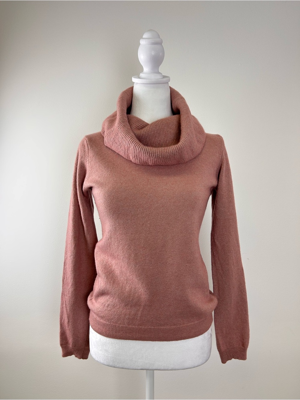 Bartolini Merino Wool Cashmere Cowl Neck Sweater Size S Dusty Rose Made in Italy